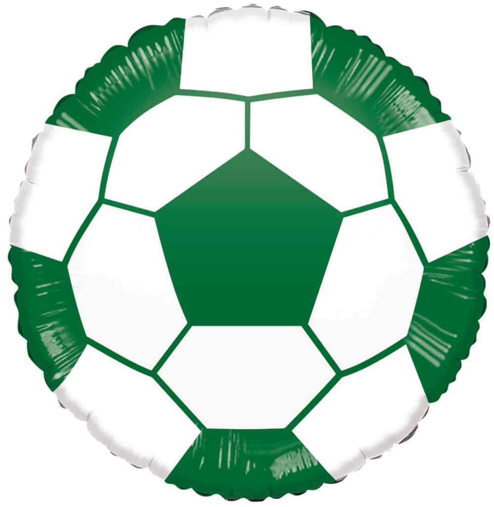 Uninflated 10 Inches Airfill Only Football Green/White Foil Balloon Manufacturered By MylarGram