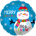 Not Inflated 17" Let it Snow Merry Christmas Foil Balloon Brand Name CTI Industries Corporation of Lake Barrington IL