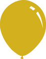 Une illustration simple d'un ballon en latex Decomex « Deco Deep Yellow » de 18 pouces, fabriqué par Decomex, présentant une petite extrémité nouée en bas et deux reflets blancs dans le coin supérieur droit.