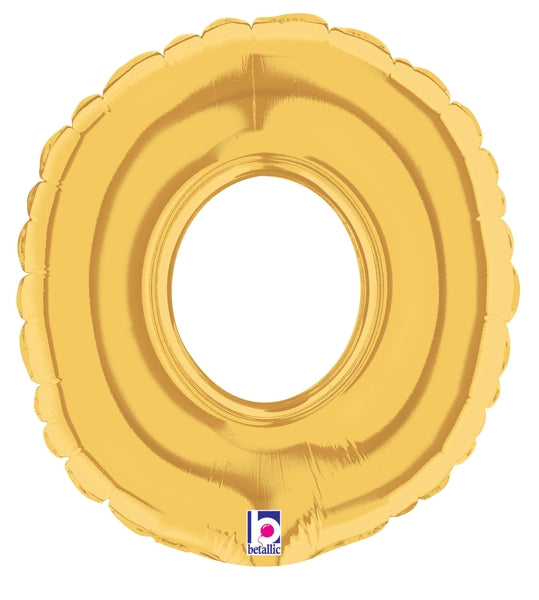 7" Airfill Only (requires heat sealing) Megaloon Jr. Number Balloon 0 Gold