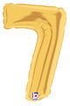7" Airfill Only (requires heat sealing) Megaloon Jr. Number Balloon 7 Gold