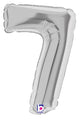 7" Airfill Only (requires heat sealing) Megaloon Jr. Number Balloon 7 Silver