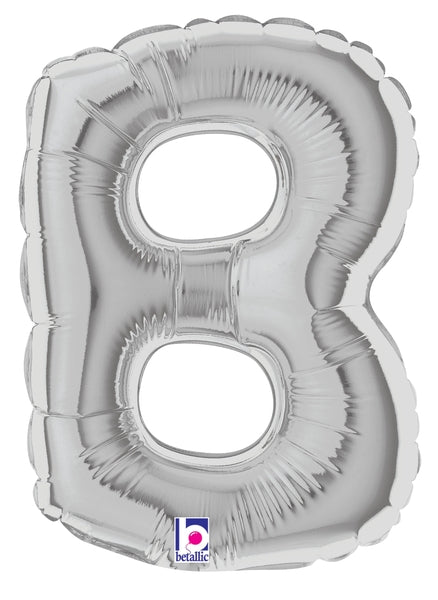 7" Airfill Only (requires heat sealing) Megaloon Jr. Letter Balloons B Silver