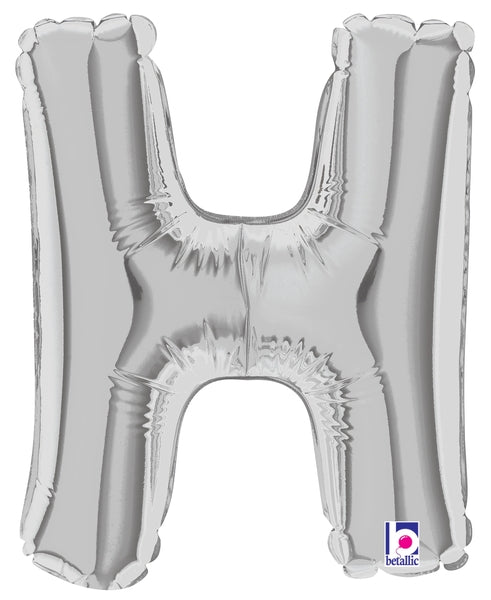 7" Airfill Only (requires heat sealing) Megaloon Jr. Letter Balloons H Silver