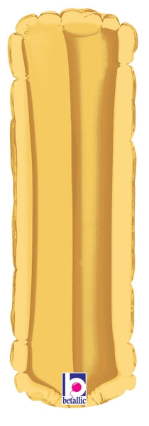 7" Airfill Only (requires heat sealing) Megaloon Jr. Letter Balloons I Gold