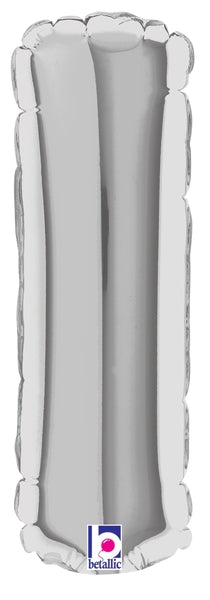 7" Airfill Only (requires heat sealing) Megaloon Jr. Letter Balloons I Silver