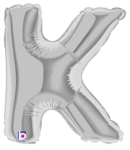 7" Airfill Only (requires heat sealing) Megaloon Jr. Letter Balloons K Silver