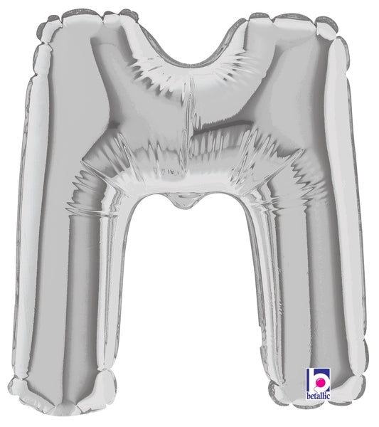 7" Airfill Only (requires heat sealing) Megaloon Jr. Letter Balloons M Silver