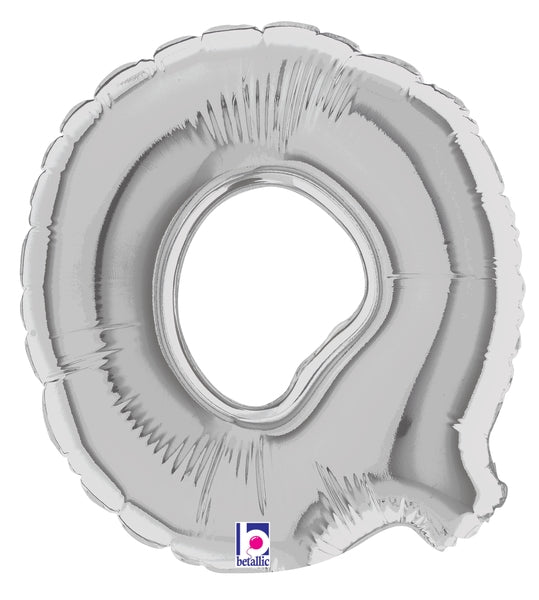 7" Airfill Only (requires heat sealing) Megaloon Jr. Letter Balloons Q Silver