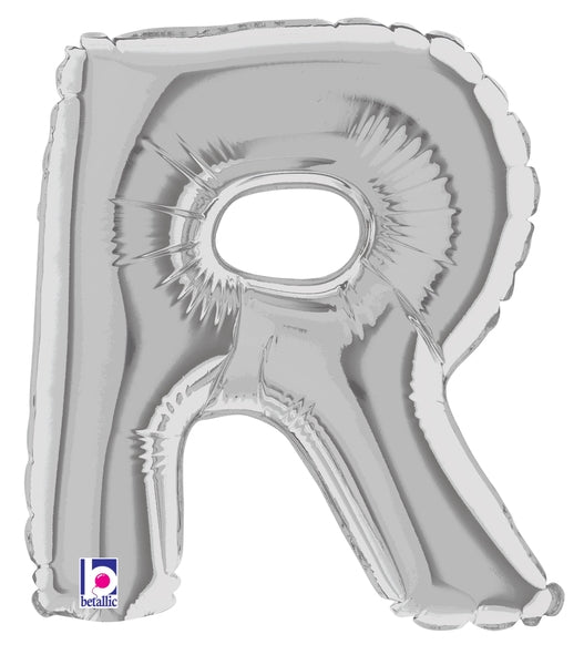 7" Airfill Only (requires heat sealing) Megaloon Jr. Letter Balloons R Silver