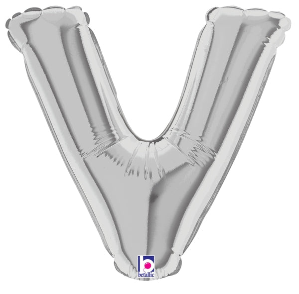 7" Airfill Only (requires heat sealing) Megaloon Jr. Letter Balloons V Silver