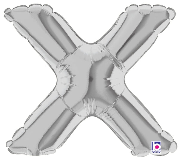 7" Airfill Only (requires heat sealing) Megaloon Jr. Letter Balloons X Silver