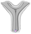 7" Airfill Only (requires heat sealing) Megaloon Jr. Letter Balloons Y Silver