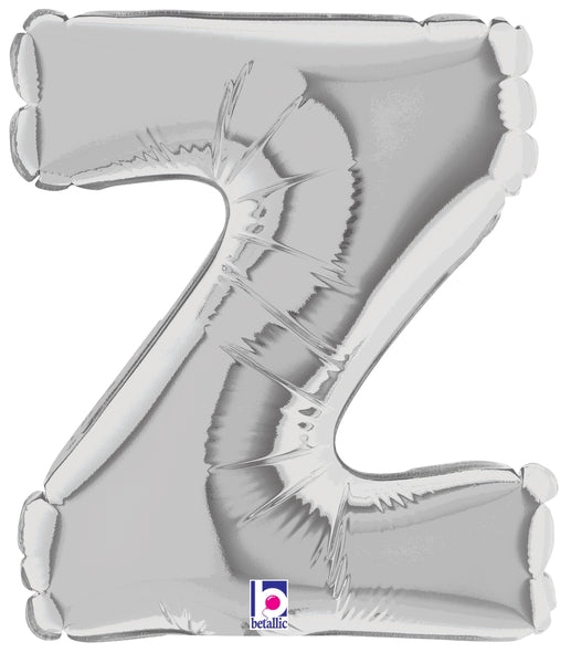 7" Airfill Only (requires heat sealing) Megaloon Jr. Letter Balloons Z Silver