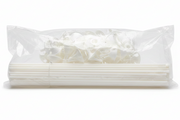 Un sachet en plastique transparent de Colour Wheel 16" Cup and Balloon Stick (100 Pieces) en blanc, représenté sur un fond blanc.