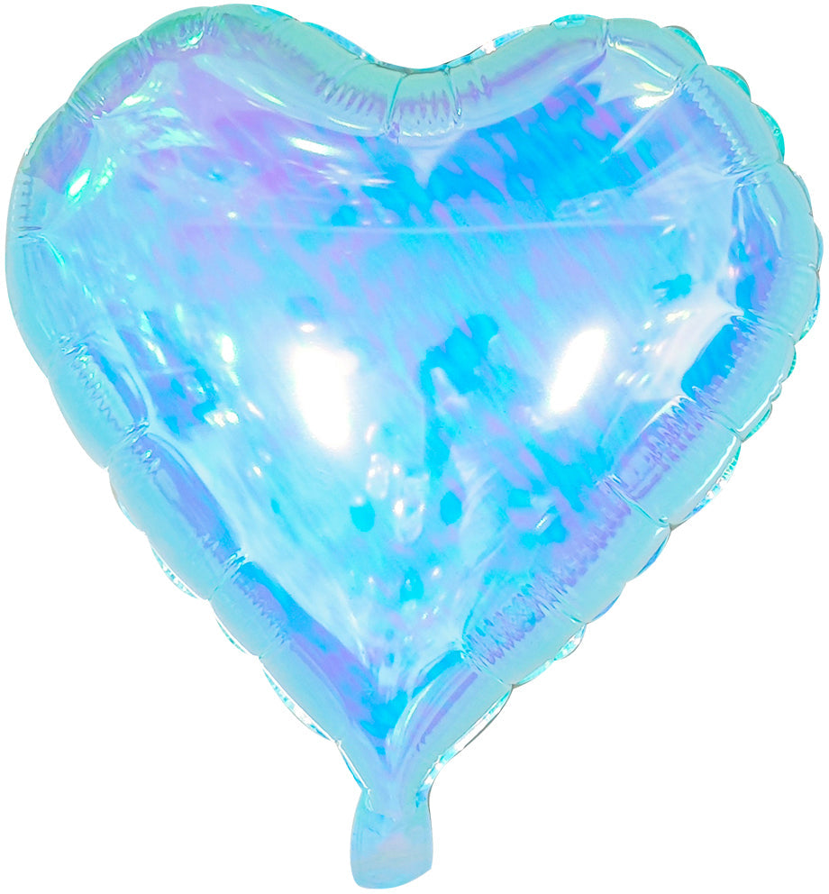 18 Inches Airfill Decor Only Pearl Lustrous Iridescent Blue Heart Balloons 