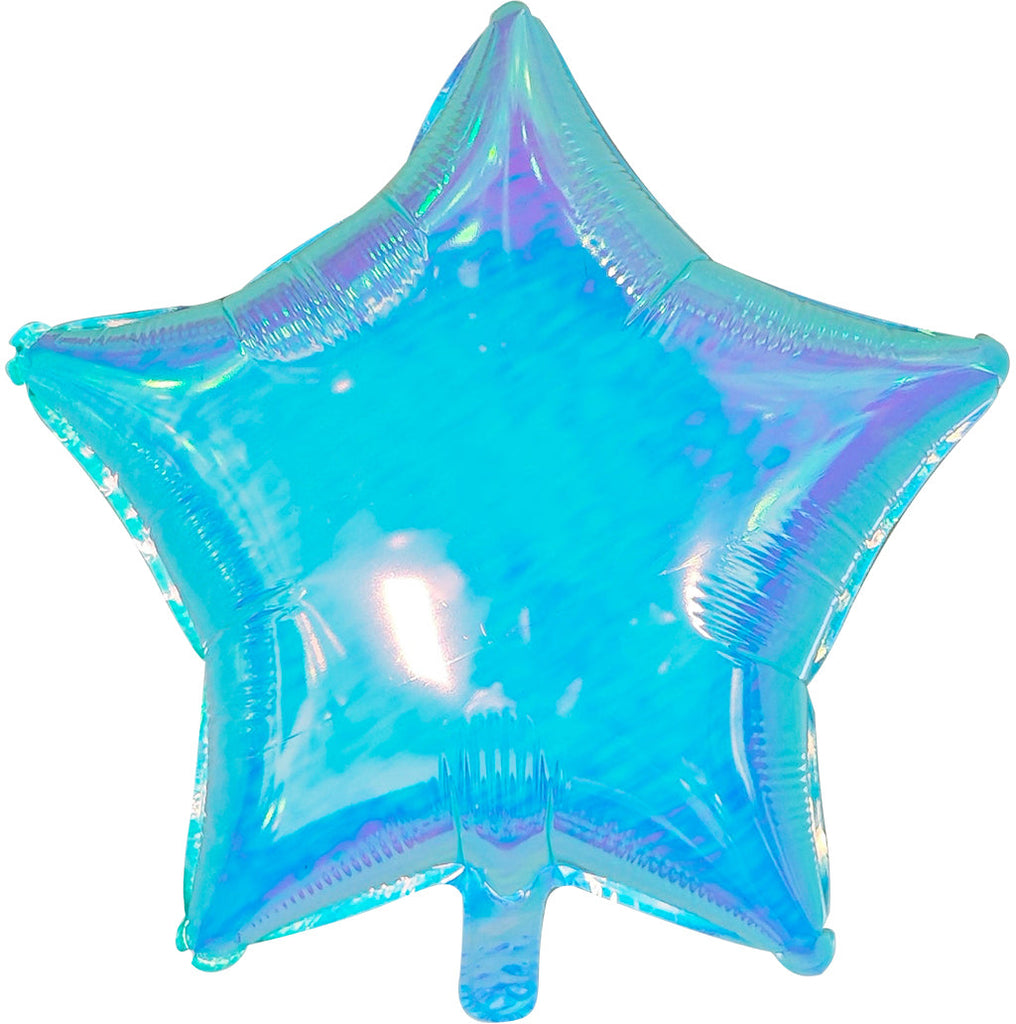 19 Inches Airfill Decor Only Pearl Lustrous Iridescent Blue Star Balloons 