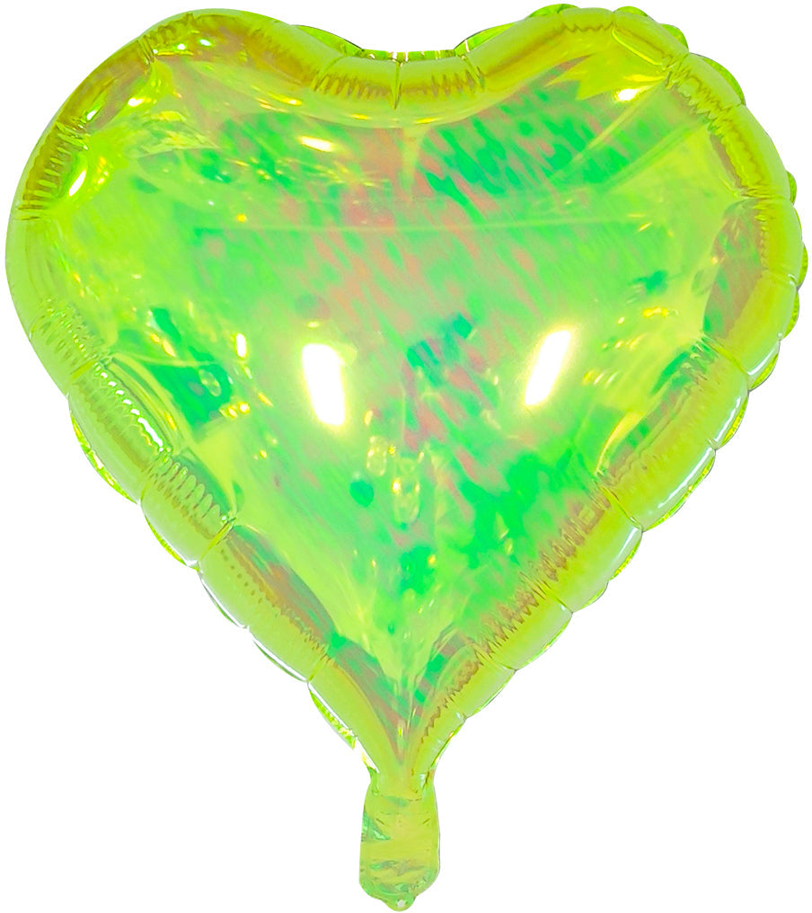 18 Inches Airfill Decor Only Pearl Lustrous Iridescent Green Heart Balloons 