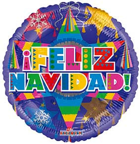 Manufactured by Convergram in Mexico measuring 18 Inches with message Navidad Pinata. Balloon is shown uninflated.