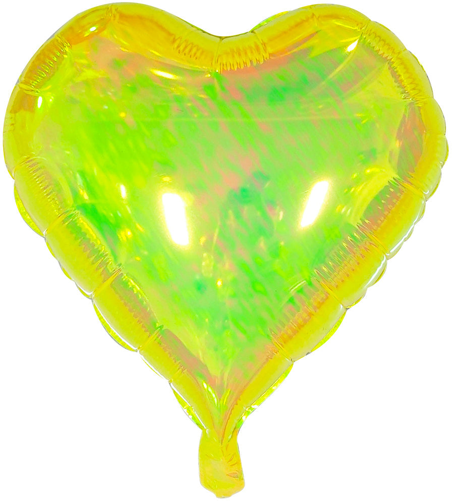 18 Inches Airfill Decor Only Pearl Lustrous Iridescent Yellow Heart Balloons 