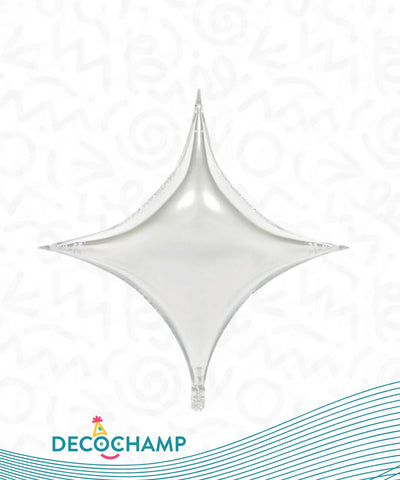 18 Inches Manufactured for Decochamp Brand Deco Starpoint Silver (5 Balloons Per Package)