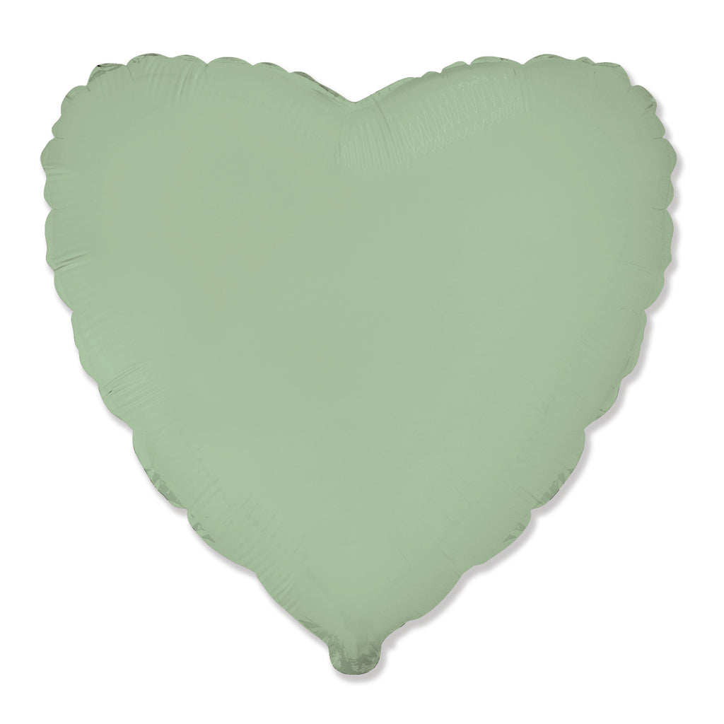 Not Inflated 18 Inches Heart Matte Mint Green Solid Color Foil Balloon Manufactured by Flexmetal