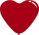 11" Standard Ruby Red Decomex Heart Shaped Latex Balloons (100 Per Bag)