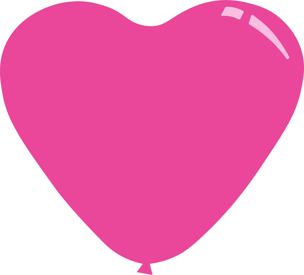 18" Deco Fuchsia Decomex Heart Shaped Latex Balloons (100 Per Bag)