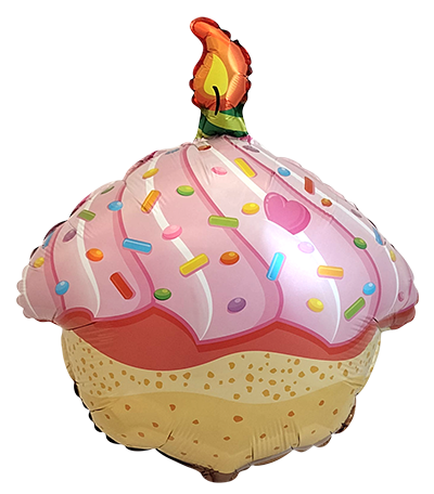 Uninflated 23 Inches Cupcake Foil Balloon Made by Flexmetal in Spain