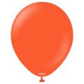 A single 12" Kalisan Latex Balloon in Standard Flame Orange, featuring a small Kalisan logo near the tied end, set against a plain white background.