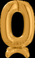 25" Number Standup 0 Gold Foil Balloon