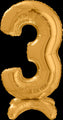 25" Number Standup 3 Gold Foil Balloon