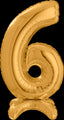 25" Number Standup 6 Gold Foil Balloon