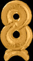 25" Number Standup 8 Gold Foil Balloon
