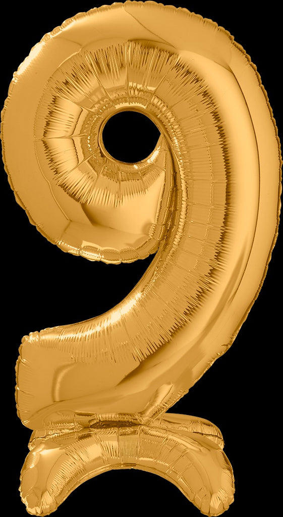 25" Number Standup 9 Gold Foil Balloon