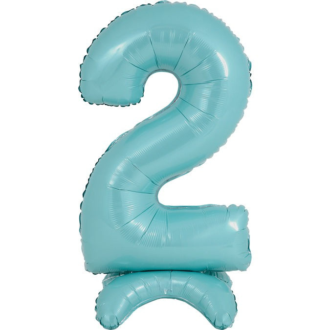 25" Number Standup 2 Pastel Blue Foil Balloon