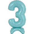 25" Number Standup 3 Pastel Blue Foil Balloon