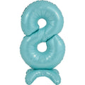 25" Number Standup 8 Pastel Blue Foil Balloon