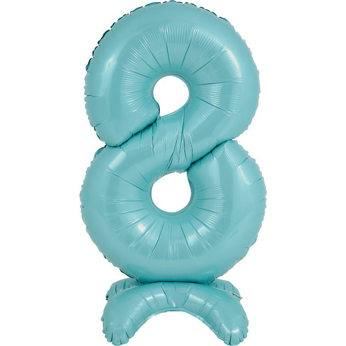 25" Number Standup 8 Pastel Blue Foil Balloon