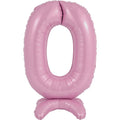 25" Number Standup 0 Pastel Pink Foil Balloon