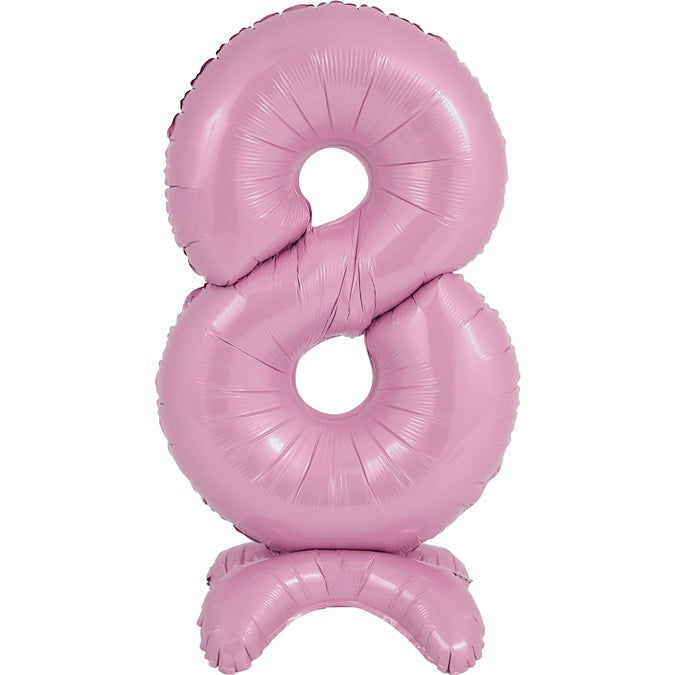 25" Number Standup 8 Pastel Pink Foil Balloon