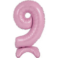 25" Number Standup 9 Pastel Pink Foil Balloon