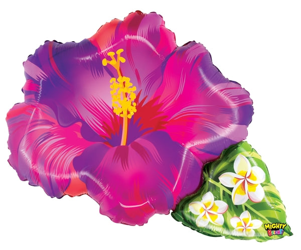 Flat Uninflated 31" Mighty Tropical Flower Purple Foil Balloon Brand Name Betallic LLC St. Louis, MO