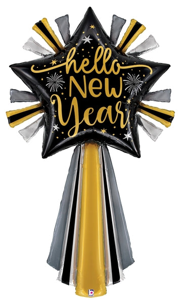 Uninflated 60 Inches Foil Balloon Shape(bottom air-filled) Special Deliver New Year Shooting Star Manufacturered By Betallic