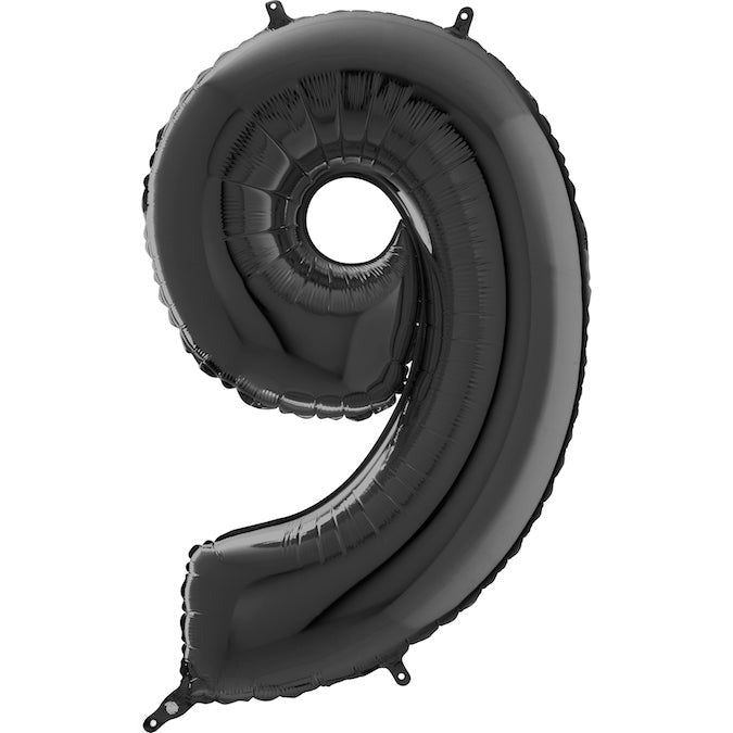 26" Midsize Foil Shape Balloon Number 9 Black