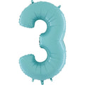 26" Midsize Foil Shape Balloon Number 3 Pastel Blue