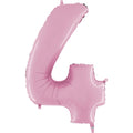26" Midsize Foil Shape Balloon Number 4 Pastel Pink