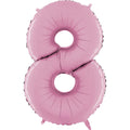 26" Midsize Foil Shape Balloon Number 8 Pastel Pink