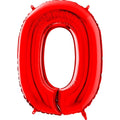 26" Midsize Foil Shape Balloon Number 0 Red