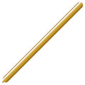 A long, straight Balloonia 260BN Professional Line Brilliant Gold latex balloon appears diagonally from bottom left to top right against a white background.